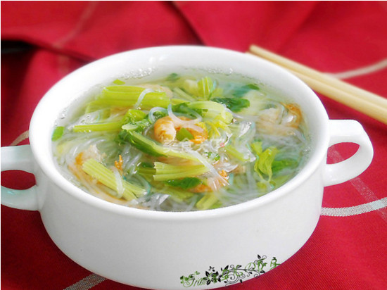 粉丝虾米芹菜汤