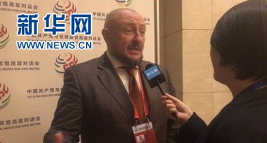 白俄罗斯共产党国际部长克拉西尔尼科夫。新华网吴长虹/摄