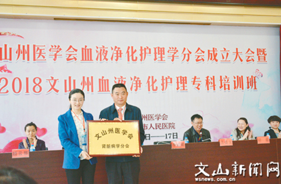 文山州医学会血液净化护理学分会成立