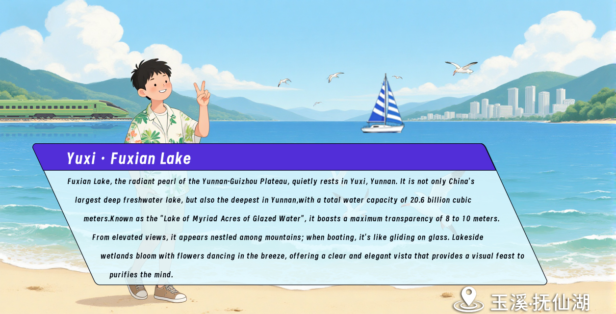 4第四幅：玉溪湖畔 · 列车与抚仙湖之约+翻译