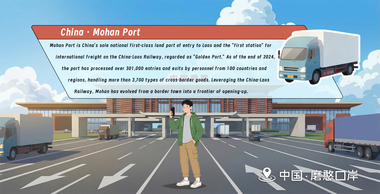 9第九幅：国门印象 · 磨憨口岸通途+翻译