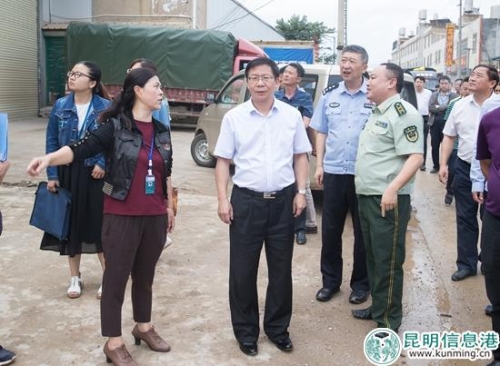 李河流实地查看企业周边环境情况 通讯员冯靖凯摄