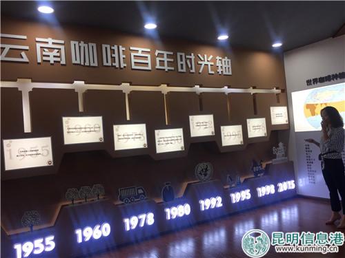 讲解员介绍云南咖啡百年历史。记者张薇摄