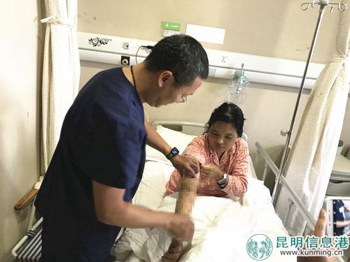 云南博亚医院血液净化部秦学祥主任检查患者伤情