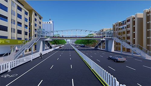 五华区西昌路云大医院人行天桥景观效果图