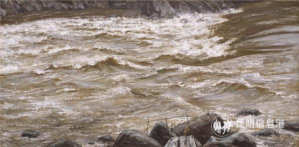 姚钟华 《怒江》木板油画