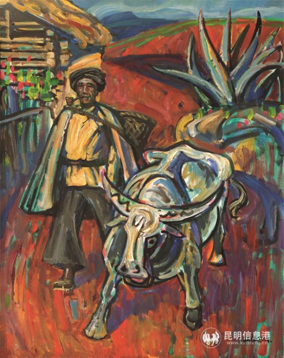 姚钟华 《赶牛的彝族老汉》