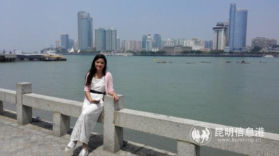 杨星在中国出差的留影。