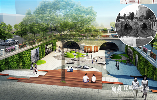 护国下沉广场西侧