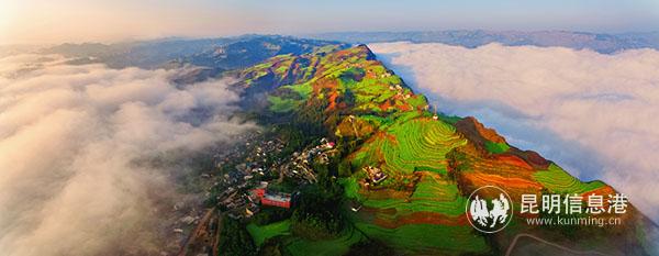 6、“腾龙”杯摄影大赛稿——作者：潘泉；手机：13887752462；标题：《山乡晨曲》2019年3月9日摄于罗平县马街镇革岗村。DJI_0667===