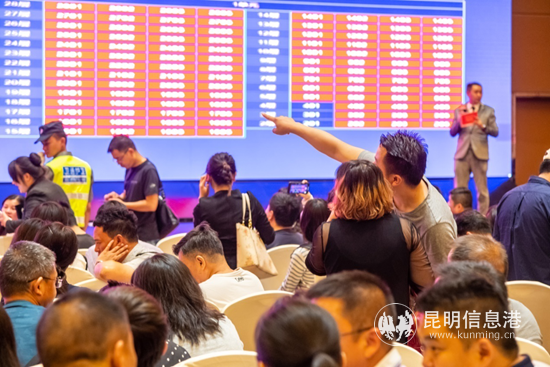 昆明融创文旅城开盘现场销控大屏一路飘红图
