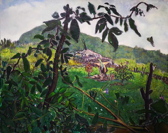 （刘刚）《攀爬》布面油画-100cm-x-80cm-2017年