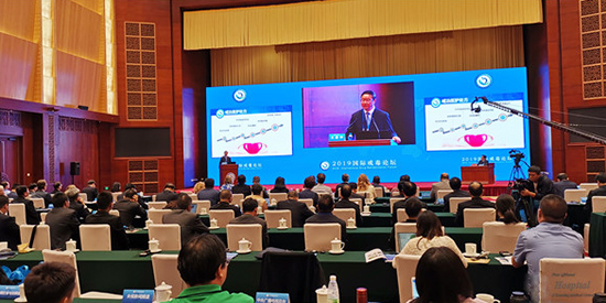 王昆华教授在“2019国际戒毒论坛”上做专题演讲。供图 王昆华教授在“2019国际戒毒论坛”上做专题演讲。供图