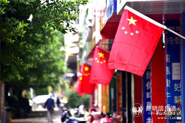 昆阳插满国旗的大街小巷 昆阳插满国旗的大街小巷