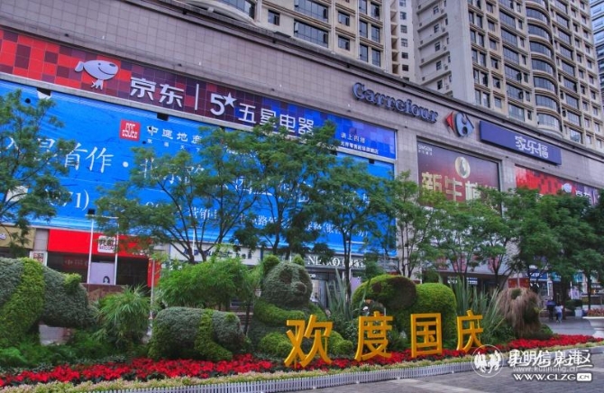 南屏街立体花坛迎国庆 网友“冰枫de那些年”摄