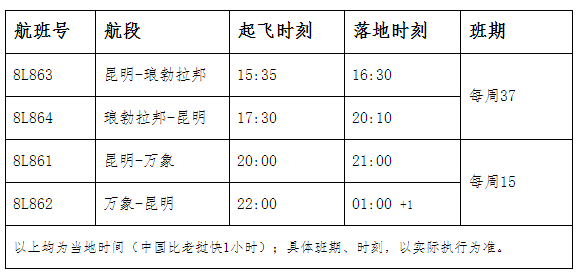 航班时刻表 航班时刻表