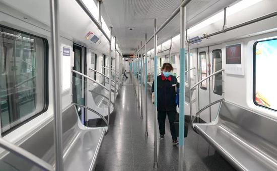  1月23日拍摄的地铁车厢。
