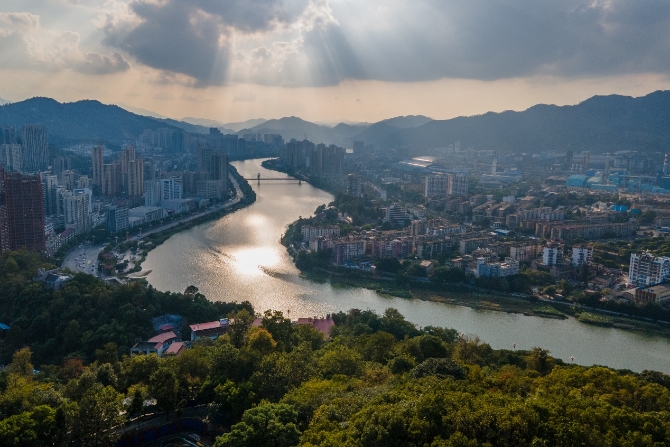 2020年11月22日，三明市城区俯瞰。