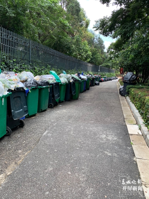 市民投诉昆明金色俊园小区垃圾4天无人清运（春城晚报-开屏新闻记者 孙琴霞 实习生 黄千仪 摄）